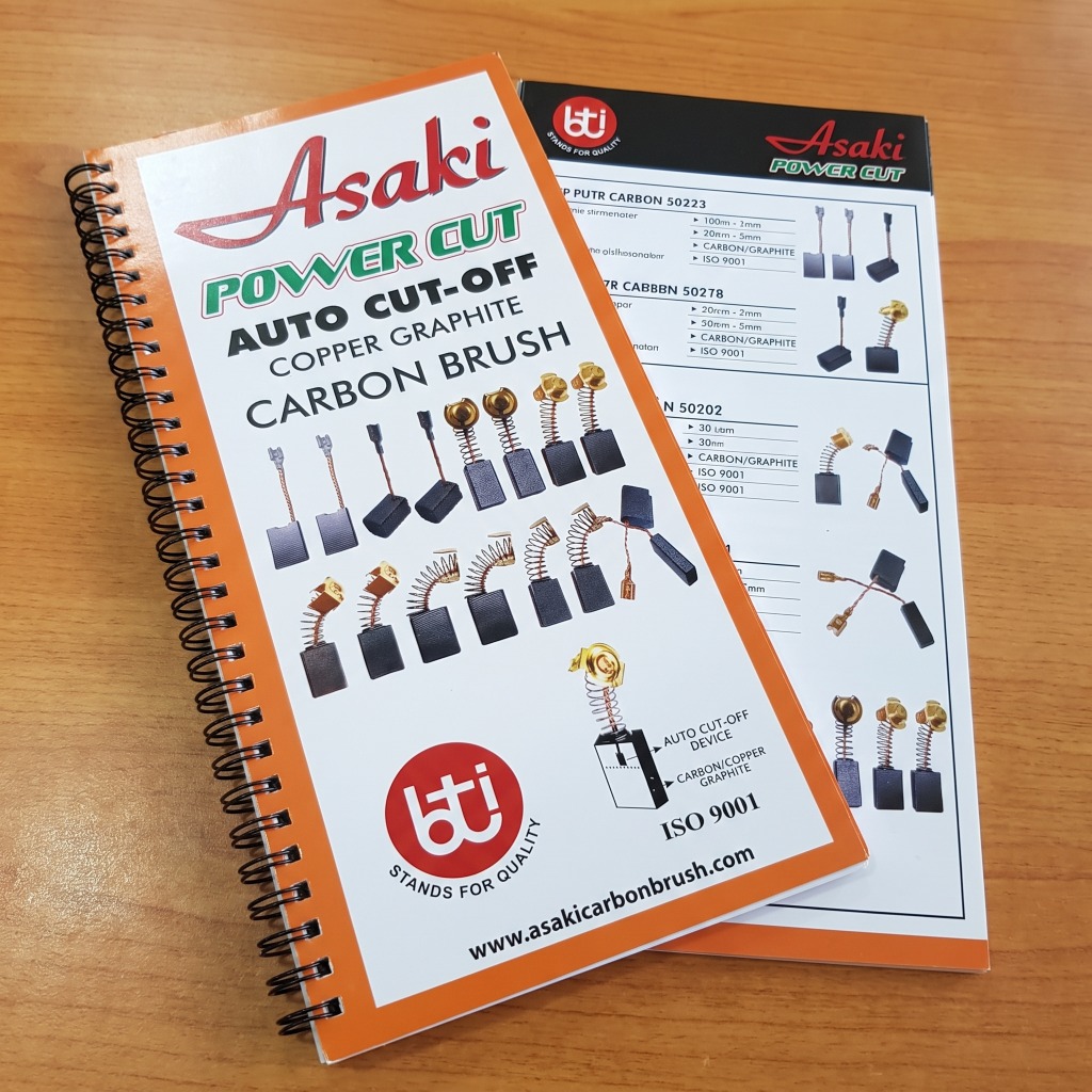 Official Asaki Power Cut Auto Cut-Off Carbon Brush Catalog Booklet